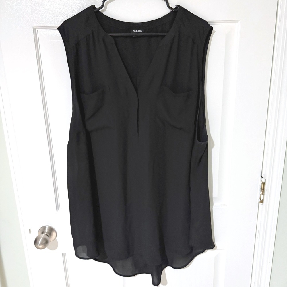 Torrid Harper Black Sleeveless Georgette Pullover Blouse Plus Size 4 4X